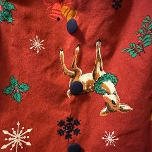 ModCloth vintage inspired holiday Christmas deer pattern dress - size XL